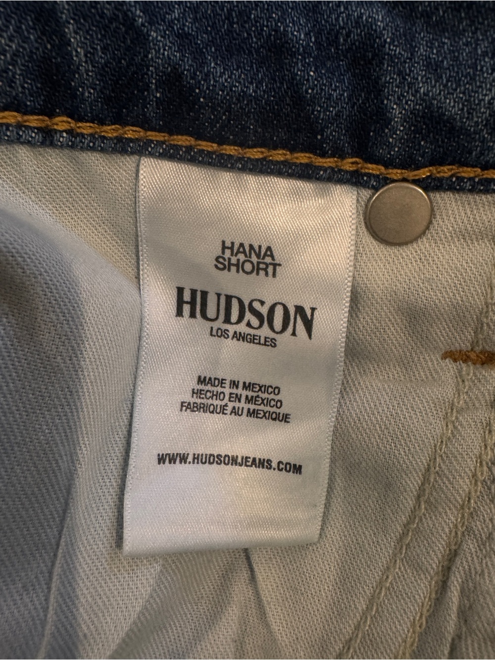 Hudson Jeans Hana Shorts in Blue Distressed Splattered Denim - Picture 9 of 9